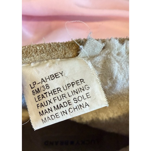 Lucky Brand Women's Ahbey Suede Faux Fur Lined Moccasin Ankle Boots Size 8 - Picture 5 of 8